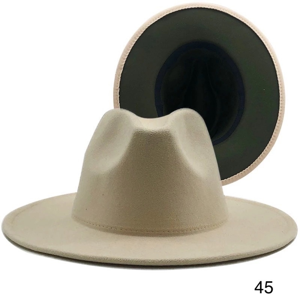 Vegan Fedora Wide No Trim Firm Brim FA Wool Hat - Picture 4 of 15